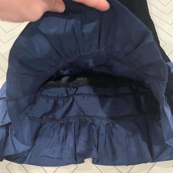 Bergdorf Goodman Navy Velveteen Drop Waist Dress - Picture 6 of 11